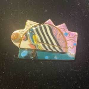 Vtg ‘Jewlery 10’ Art Deco/Abstract Porcelain Brooch